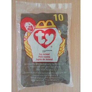TY Beanie Black White Cat #10 McDonald's Happy Meal Plush Toy 1998